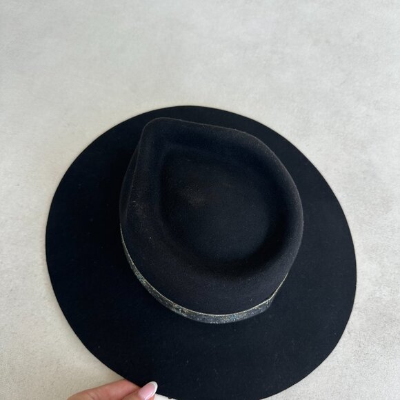 NWT Lack Of Color Phoenix Fedora Hat Sz Small Black Wool Ribbon Hat Band - Picture 7 of 10